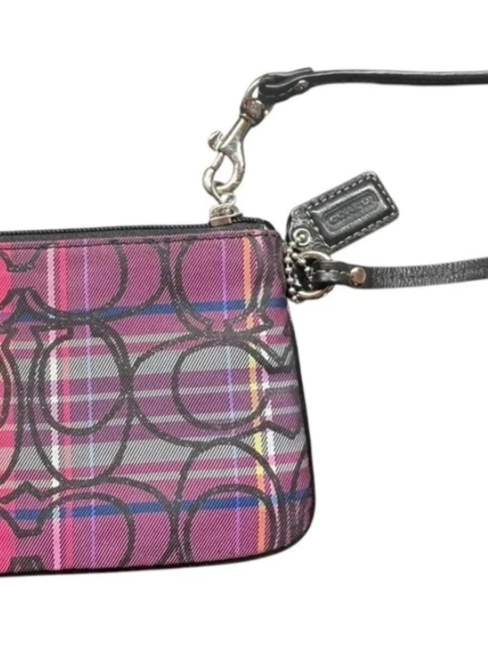 Coach Poppy Tartan Plaid Wristlet - Picture 8 of 8
